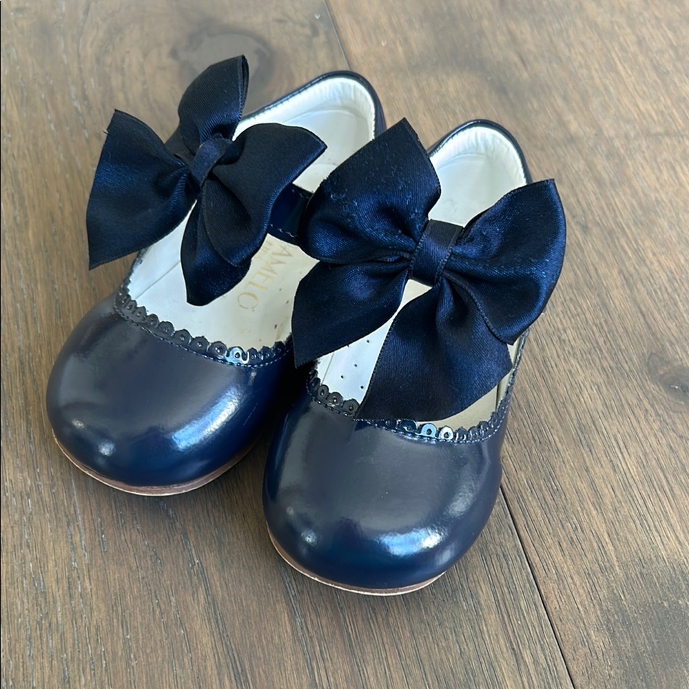 Navy Kids Shoes with Bows
